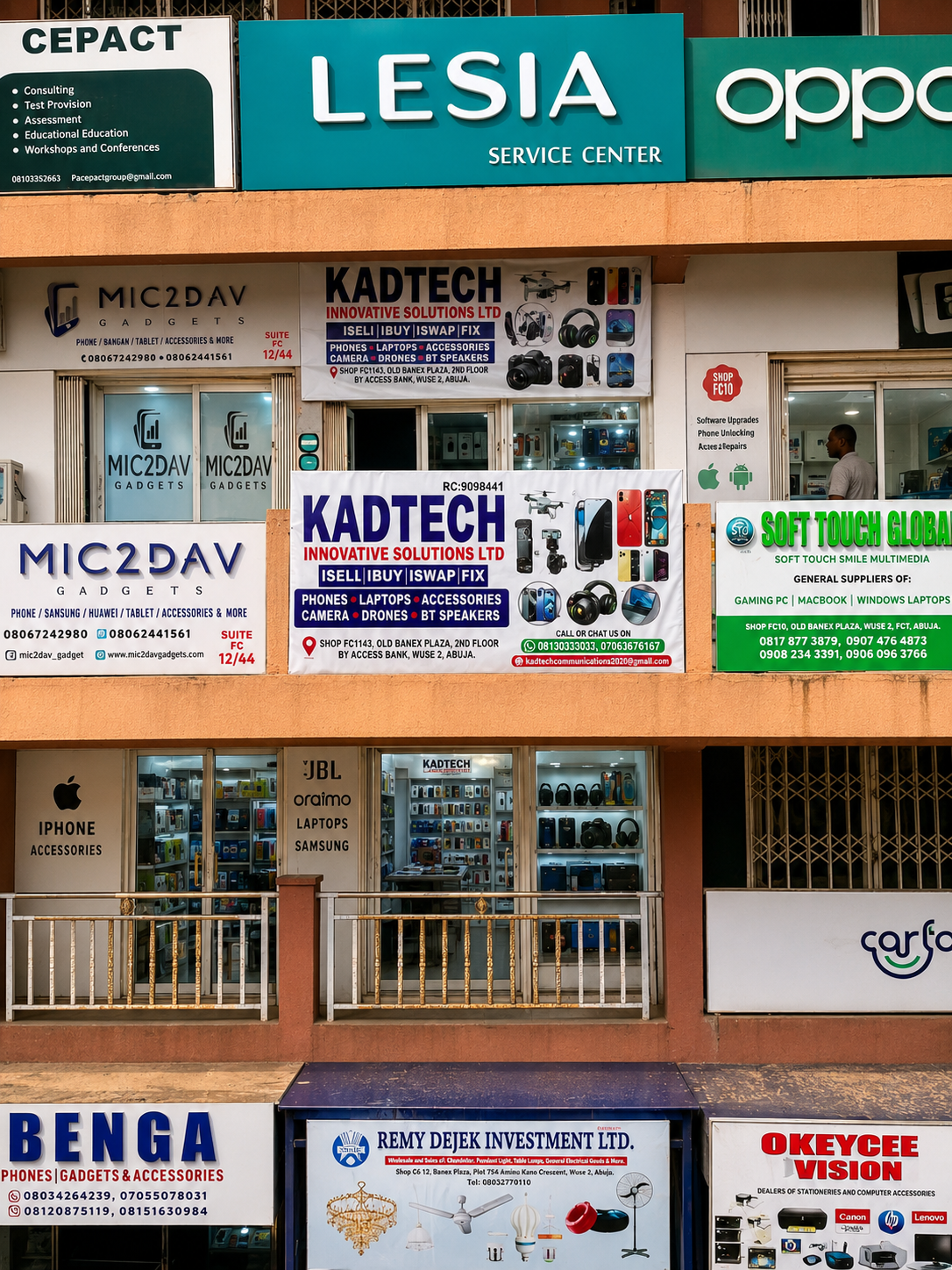 Kadtech storefront at Old Banex Plaza, Wuse 2
